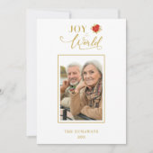 Gold Effect Minimalistisch Chic Poinsettias Foto (Vorderseite)