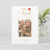 Gold Effect Minimalistisch Chic Poinsettias Foto (Stehend Vorderseite)