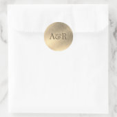 Gold-Effekt-Aufkleber-Monogramm, Runder Aufkleber (Tasche)