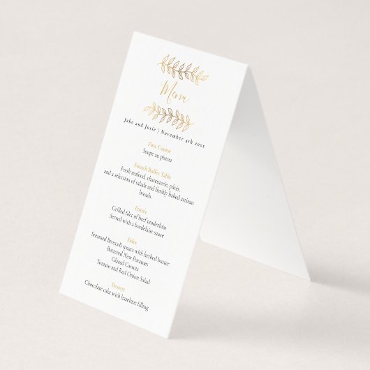 Gold-Effekt-Blätter Hochzeitsempfang (Rückseite)
