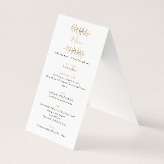 Gold-Effekt-Blätter Hochzeitsempfang (Vorderseite)