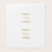 Gold-Effekt-Blätter Tischnummer-Karte (Außenseite Aufgefaltet)