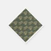 Gold Effekt Farn Blätter Party Serviette (Ecke)