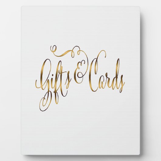 Gold-Effekt-Geschenke und Karten für Hochzeitstisc Fotoplatte (Vorderseite)