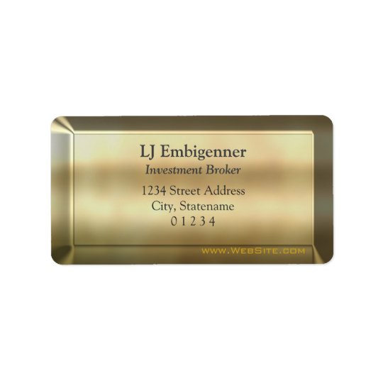 Gold-Effekt Investitions-Maklerluxus Adressaufkleber