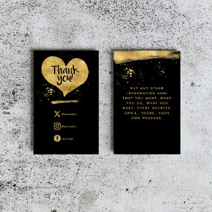 Gold-Effekt-Kunde vielen Dank an Herzeinsatz Card Begleitkarte