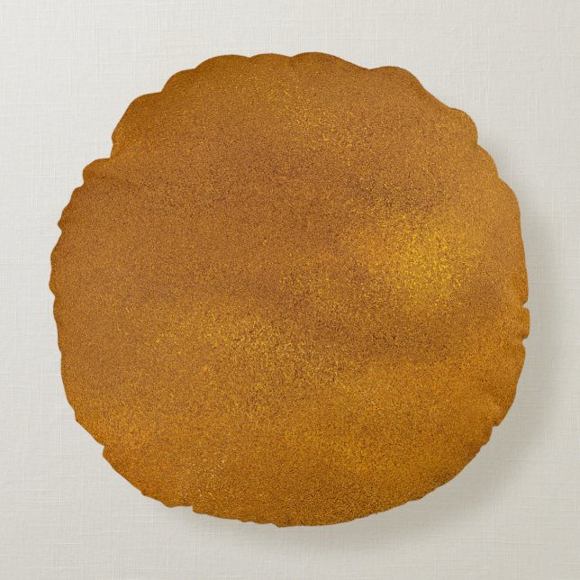 Gold-Effekt Rundes Kissen (Vorderseite)