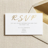 Gold Effekt Schrift, RSVP weiß