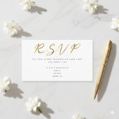 Gold Effekt Schrift, RSVP weiß Begleitkarte