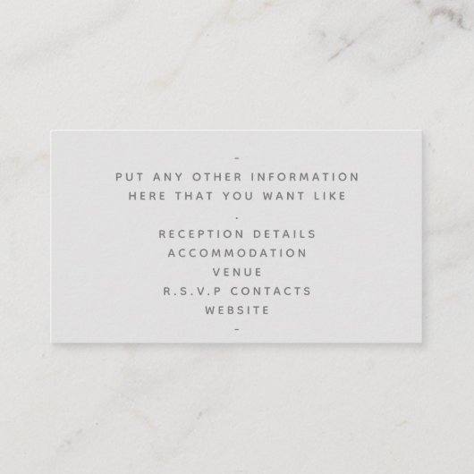 Gold-Effekt-Skript, die Details hellgrau Begleitkarte (Rückseite)