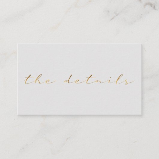 Gold-Effekt-Skript, die Details hellgrau Begleitkarte (Vorderseite)