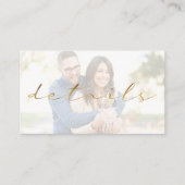 Gold-Effekt-Skript, Ihre Foto-Hochzeit Details Begleitkarte (Vorderseite)