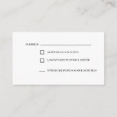 Gold Ehering RSVP Card Begleitkarte (Rückseite)