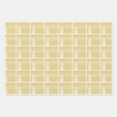 Gold Eid Adha Mubarak Kaaba Sheep Muster Geschenkpapier Set (Vorderseite)