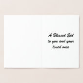 Gold Eid Mubarak Eid al Fitr Crescent Moon Stars Folienkarte (Innenseite)