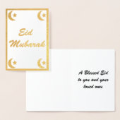 Gold Eid Mubarak Eid al Fitr Crescent Moon Stars Folienkarte (Anzeige)