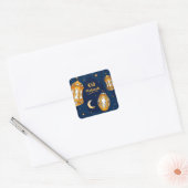 Gold Eid Mubarak Quadratischer Aufkleber (Umschlag)