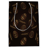 Gold Eier Ostermittelverpackung Mittlere Geschenktüte (Vorderseite)