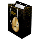 Gold Eier Ostermittelverpackung Mittlere Geschenktüte (Rückseite Schrägansicht)