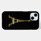 Gold Eiffel Tower French Black Case-Mate iPhone Hülle (Rückseite (Horizontal))