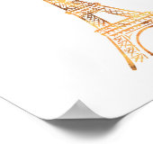 Gold Eiffel Tower Paris Print Poster (Ecke)