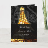 Gold Eiffel Turm Französisch Hochzeit Vielen Dank Dankeskarte (Vorderseite)