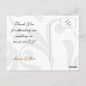 Gold Eiffel Turm Französisch Hochzeit Vielen Dank Postkarte (Rückseite)