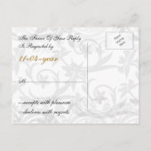 Gold Eiffel Turm Französisch Wedding rsvp Einladungspostkarte (Rückseite)