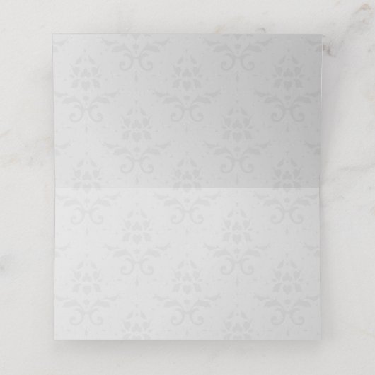 Gold Eiffelturm Damask Empfang Platzkarte (Innenseite Aufgefaltet)