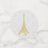 Gold Eiffelturm Damask Hochzeitstisch Confetti Konfetti (Klein Vorderseite)