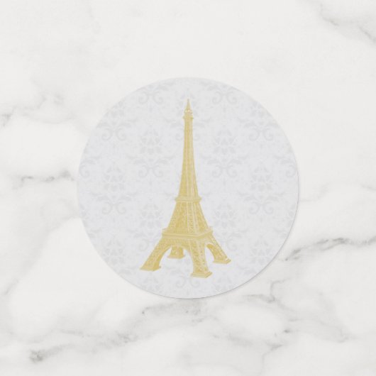 Gold Eiffelturm Damask Hochzeitstisch Confetti Konfetti (Klein Vorderseite)