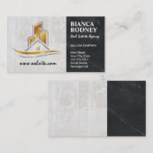 Gold-Eigenschaften-Logo | Marmor Visitenkarte (Vorne/Hinten)