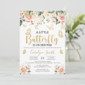 Gold ein bisschen Schmetterling ist auf dem Weg zu Einladung (Stehend Vorderseite)