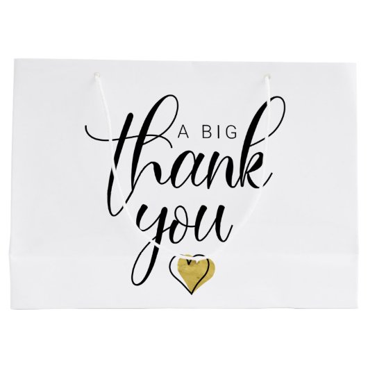 Gold ein großes Dankeschön Clipart Danke für Ihr I Große Geschenktüte (Rückseite)