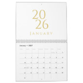 Gold Einfach Elegant 2026 Kalender (Jan 2027)