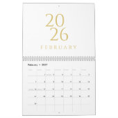 Gold Einfach Elegant 2026 Kalender (Feb 2027)