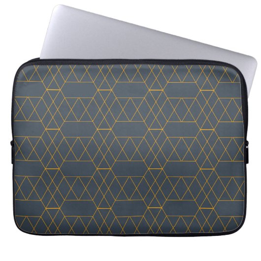 Gold, einfach, modern, cool, trendig geometrisch laptopschutzhülle (Vorderseite)