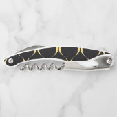 Gold, einfach, modern, luxuriös, wellenförmig kellnermesser (Rückseite)