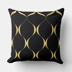 Gold, einfach, modern, luxuriös, wellenförmig kissen