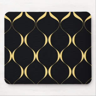Gold, einfach, modern, luxuriös, wellenförmig mousepad