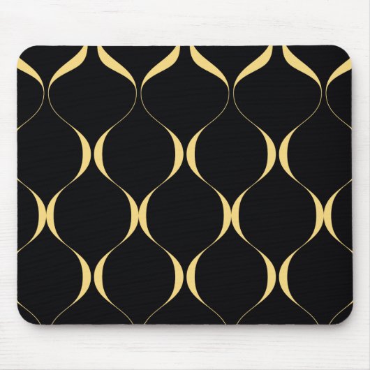 Gold, einfach, modern, luxuriös, wellenförmig mousepad (Vorne)