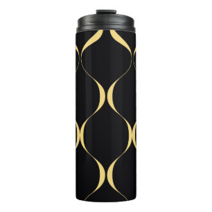 Gold, einfach, modern, luxuriös, wellenförmig thermosbecher