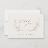 Gold einfache botanische Kranz Hochzeit danke Ihne (Vorderseite)