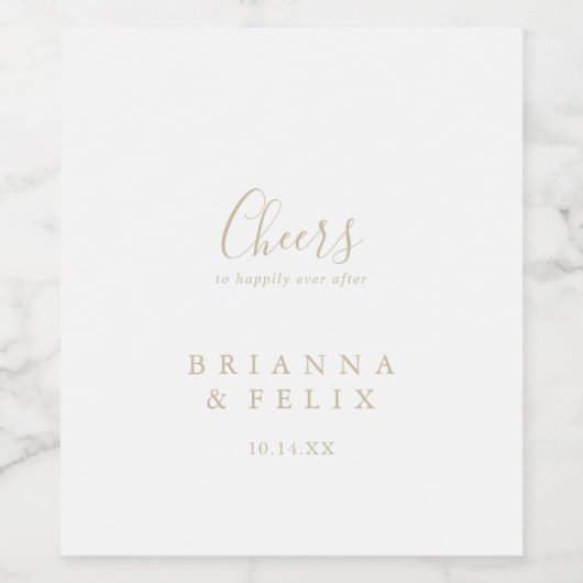 Gold Einfache Minimalistische Chefs Hochzeitsweine Weinetikett (Einzelnes Label)