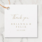 Gold Einfache Minimalistische Gastgeschenk Hochzei Geschenkanhänger (Vorderseite)