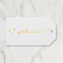 Gold einfache minimalistische Hochzeitswillkommen  Geschenkanhänger