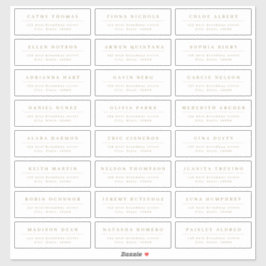 Gold Einfaches elegantes Hochzeitsgast-Adressetike Aufkleber