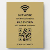 Gold Einfaches elegantes WLAN QR-Netzwerkkennwort Fotoplatte (Vorderseite)