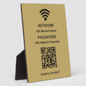 Gold Einfaches elegantes WLAN QR-Netzwerkkennwort Fotoplatte (Seite)