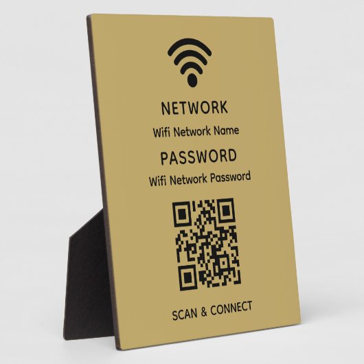 Gold Einfaches elegantes WLAN QR-Netzwerkkennwort Fotoplatte (Seite)